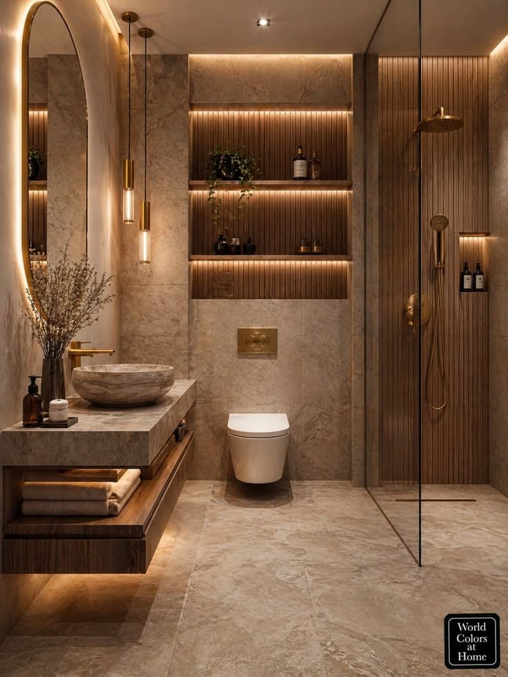 Luxury gold marble bathroom